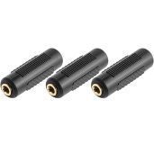 SAISN 3.5mm Stereo Jack Adapter - Gold Plated Female to Female Couplers (Pack of 3) for Superior Audio Connection