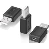 SAISN Mini USB Adaptor 3 Pack - USB 2.0 A Male to Micro Female Converter for Fast Data Transfer