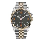 SHMIOU English Talking Watch for The Elderly Blind Visually Impaired Man Male Stainless Steel Gold Silver Bracelet Gray Dial Voice with Alarm
