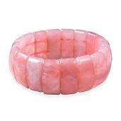 SHOP LC Rose Quartz Stretch Bracelet for Women and Men - Trendy Pink Jewelry for Anxiety and Beachy Vibes - Perfect Birthday Gift
