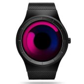 Shop SINOBI Men's Fashion Watch: Unique Black Purple Steel Mesh Design for Stylish Professionals