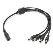 SOLTECH 4-Way DC Power Supply Splitter for 12V CCTV Cameras - 1 Female to 4 Male Y Adapter 5.5x2.1mm