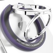 SaiMeun Magnetic Phone Ring Stand for MagSafe?Metal Adjustable Dual Ring Magnetic Phone Grip Holder,Compatible with iPhone 12 13 14 Series.(Dark