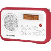 Buy Sangean PR-D18RD Portable AM/FM Digital Radio - White/Red with Protective Bumper