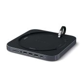 Satechi USB-C Hub & Stand for M1/M2 Mac Mini & Studio - Aluminum, SD Card Readers, USB 3.0, Headphone Jack - Space Gray