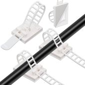 Segarty Cable Clips White, 100 PCS Small Self Adhesive Wire Ties Holder Adjustable Cords Organizer Clamps Ideal Cord Management for Hanging Tidying