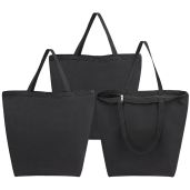 Segarty Canvas Tote, 3 Pack 20x15.7 Black Canvas Shopping Bags for Women, Reusable Natural Cotton Canvas Bag Aesthetic with Shoulder Strap, Bulk for