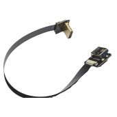 Short Flat Slim Thin HDMI FFC FPV HDMI Cable Standard HDMI Female Plug to Standard HDMI Male 90 Degree Compatible with RED blackmagic BMCC Sony FS7 Canon C300 Black 10cm