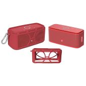 Silicone Cover Skin for DOSS SoundBox Touch Wireless Bluetooth Speaker Full Protection Custom Color Shape Matching Carabiner Red