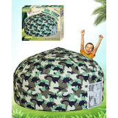 "Skywin Dino-Camo Air Tent Playhouse for Kids - Inflatable 63x40" Easy Setup & Storage"