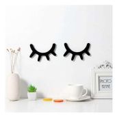 Sleepy Eyes Wall Decor: Wooden Eyelash Stickers for Nursery & Kids' Bedroom - Perfect Christmas Wall Art!