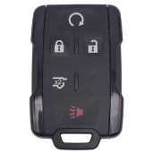 Smart Key Fob Shell Case for GMC Yukon, Sierra 1500 & Chevrolet Tahoe - Black 5-Button Keyless Entry Cover