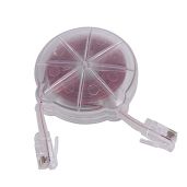 Softalk Clear Cord Manager Retractable Phone Cord Detangler Cable for Landlines and Office Telephones, 8ft Cord