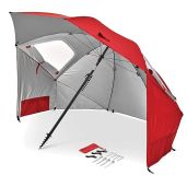 Sport-Brella Premiere 8-Foot UPF 50+ Umbrella Shelter for Ultimate Sun & Rain Protection - Red