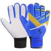 Sportout Kids Goalkeeper Gloves - Size 7, Blue, Double Wrist Protection & Non-Slip Latex for Ages 12-14