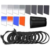 Square ND Filter Kit for Cokin P Series - 25 Pack with Adapter Rings & Lens Cleaning Pen for DSLR Cameras