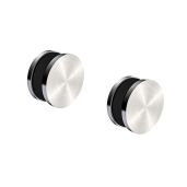 Stainless Steel Round Button Glass Panel Stabilizer Clamp for Glass Railing Pack of 2 by Inline Design Satin Finish