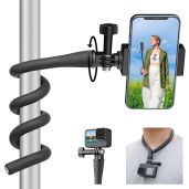 TELESIN Flexible Mount Clamp Tripod for GoPro, Insta360, iPhone & More - Perfect for Bikes, Motorcycles & Action Cameras