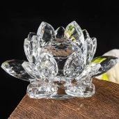 Buy TENGFENG Sparkle Crystal Lotus Flower - 4'' Feng Shui Sun Catcher & Paperweight Gift Box - Clear Crystal Home Decor