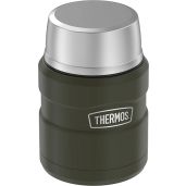 THERMOS Stainless King 16oz Vacuum-Insulated Food Jar - Army Green with Spoon | Perfect for Hot & Cold Meals