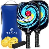 Buy TICCI USAPA Approved Pickleball Paddles Set - Lightweight, Includes 4 Balls & Carry Bag - Perfect Gift for Men & Women!