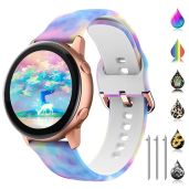 TOOLAIK Floral Bands for Samsung Galaxy Watch 6/5/4 & Active 2 - Stylish 20mm Silicone Bands for Men & Women