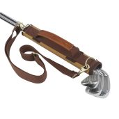 TOURBON Lightweight Canvas Golf Club Carrier Bag with Shoulder Strap - Khaki | Durable & Stylish Golf Accessory