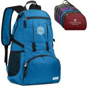 TRIPPED Travel Gear: Lightweight 35L Foldable Backpack for Easy Travel - Collapsible & Stylish in Light Blue