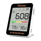 Temtop CO2 Monitor: Portable Indoor Air Quality Meter for Home, Office & School - Track CO2, Temperature & Humidity