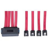 Tripp Lite 4-in-1 SAS Cable 32Pin to 4 x 7Pin, 20-in (0.5M) - High-Quality Internal Connection Solution