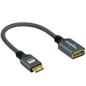 Twozoh Mini HDMI to HDMI Adapter - 1080P Full HD, 4K Support for DSLR, Camera, Laptop & Projector - 0.6FT Cable