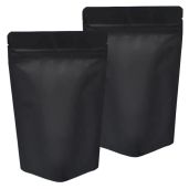 UCOFFEE 100 Mylar Bags 4x6 Inches Resealable Foil Pouch Stand Up Airtight Ziplock Bulk Matte Black Food Storage Bags
