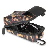 USA GEAR Tortoise Shell Glasses Case - Rugged Semi-Hard Shell for Sunglasses & Safety Glasses with Belt Loop & Carabiner