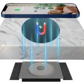 UUMAO 15W Magnetic Wireless Charger for iPhone 13/12 - Under Desk Charging Pad with PD Adapter & Magsafe Coil (8-30MM)