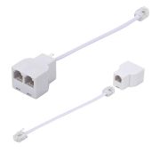 Ubramac Phone Line Splitter,Telephone Splitter,with RJ11 6P4C Plugs,Suitable for Telephone,Fax Machine,White 2-Pack