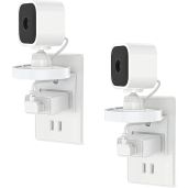 VOMENC 2 Pack Blink Mini Outlet Wall Mount, 360 Degree Swivel AC Outlet Wall Plug Mount Stand Holder Bracket - No Messy Wires or Wall Damage