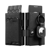 VULKIT Pop Up Card Wallet with AirTag Holder RFID Blocking Credit Card Holder for Men Grey