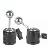 "VizGiz 2 Pack Tripod Head Mount: 17mm Ball to 1/4" Screw Adapter for Camera & Phone - Dual Swivel Base & Hot Shoe Stand"