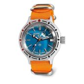 Vostok Amphibia 420059 Scuba Dude: Automatic Diver Watch with Orange Strap - Buy Now!