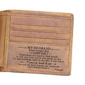 Personalized WASTIME Leather Front Pocket Wallet - Slim RFID Minimalist Gift for Husband