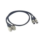 WJSTN Right-Angle Male to Straight Female XLR Plug Cable, Right Angle Adapter 2 Pack