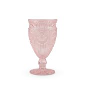 Weddingstar Vintage Inspired Blush Pink Pressed Glass Goblet 10 Ounces Perfect for Weddings and Special Occasions