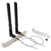 8dBi WiFi Antenna & 10in U.FL to RP-SMA Cable for Dual Band 2.4GHz/5.8GHz - M.2 NGFF Compatible