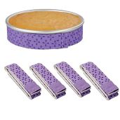 Winerming 4-Piece Bake Even Strips: Achieve Level Cakes with Super Absorbent Cotton for Perfect Edges
