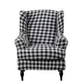 Stretch Spandex Wing Chair Slipcovers - 2-Piece Furniture Protector for Wingback Chairs with Elastic Bottom