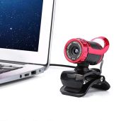 Yoidesu USB Desktop Laptop Camera,Manual Focus Webcam with Built-in Microphone,Clip-on Mini Plug and Play Video Calling Webcam,360° Rotating(Red)