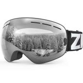 ZIONOR X Ski Goggles for Men & Women - OTG Design, UV Protection, Anti-Fog, Spherical Detachable Lens (VLT 94%)