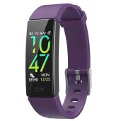 ZURURU Fitness Tracker: Waterproof Heart Rate & Sleep Monitor for Men & Women - Step & Calorie Counter in Purple