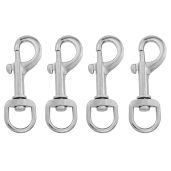 ZZLZX 4PCS Stainless Steel Swivel Eye Bolt Snap Hooks for Flags, Ropes, and Outdoor Use - Durable Clips for Carabiners & Dog Chains