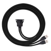 1m Waterproof USB 3.0 Extension Cable for Car Dashboard - Dual USB Latch Mount AUX Cable